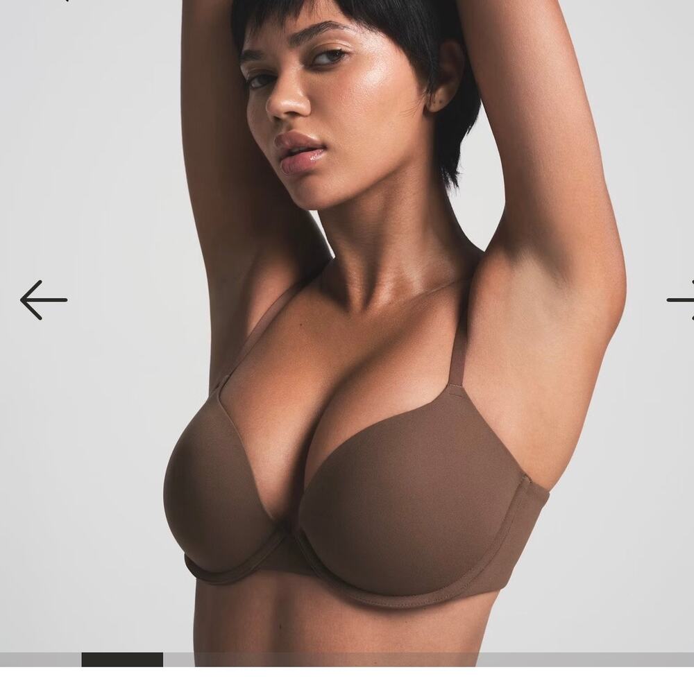 Skims Push Up brown bra nylon, elastane & polyester bra in a 36B